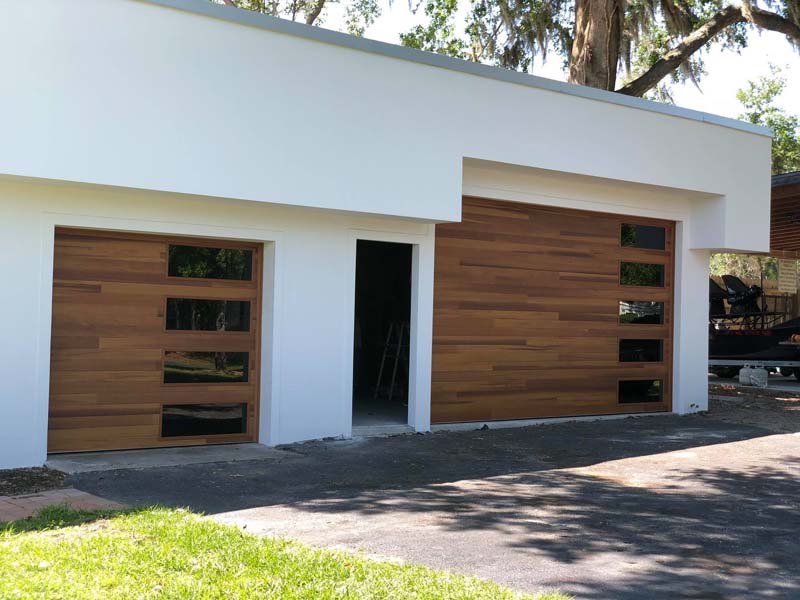 wooden garage door
