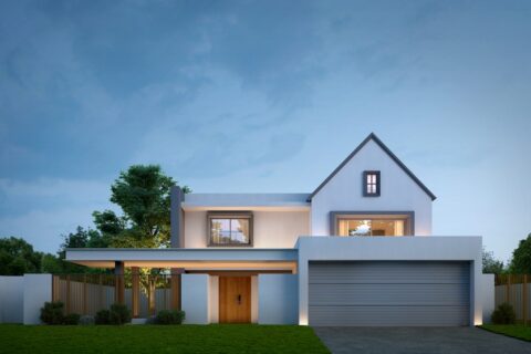 Modern home exterior with secure garage door design in Seminole County, FL