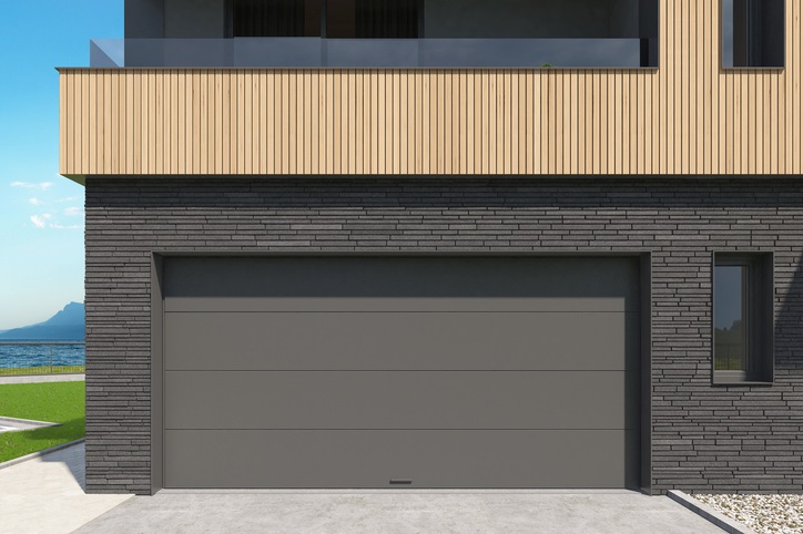 Modern gray garage door with a minimalistic design in Orlando, FL